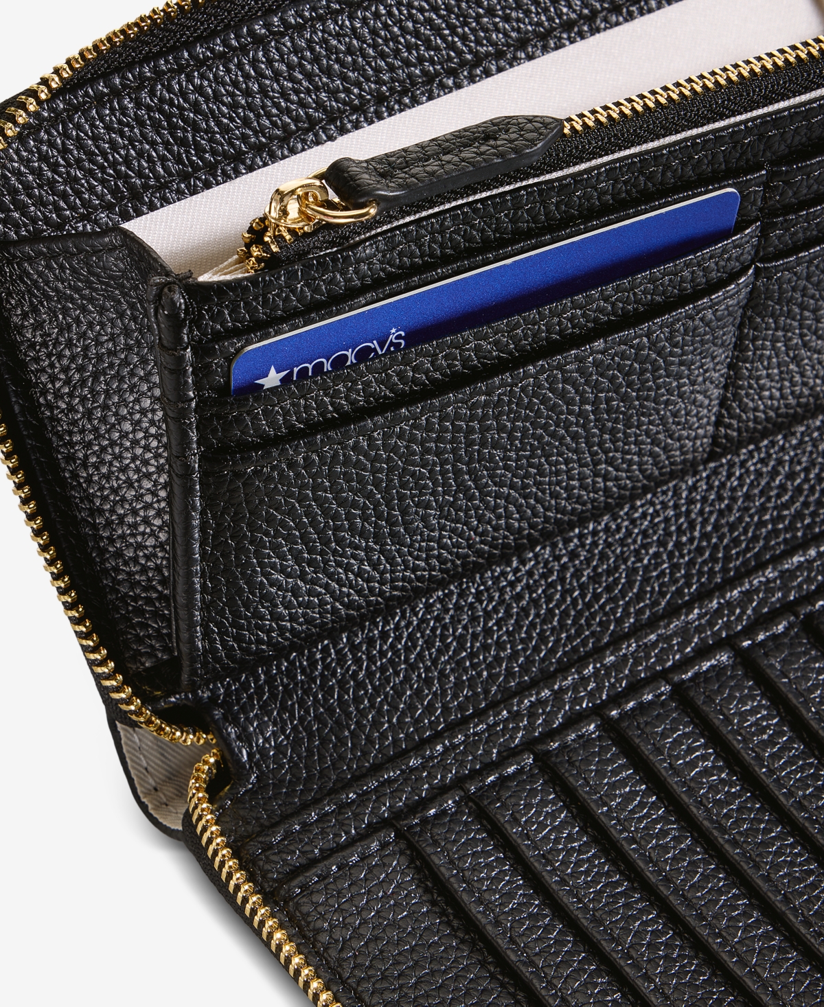 On 34th Angii Solid Zip-around Wallet, Macy's Exclusive In Black