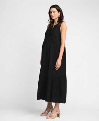 Seraphine - Maternity Zip Front Tiered Maxi Dress