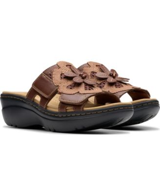 Merliah2 Belle Flower Leather Wedge Sandals