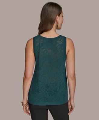 Women's Sleeveless Pointelle-Knit Tank Top