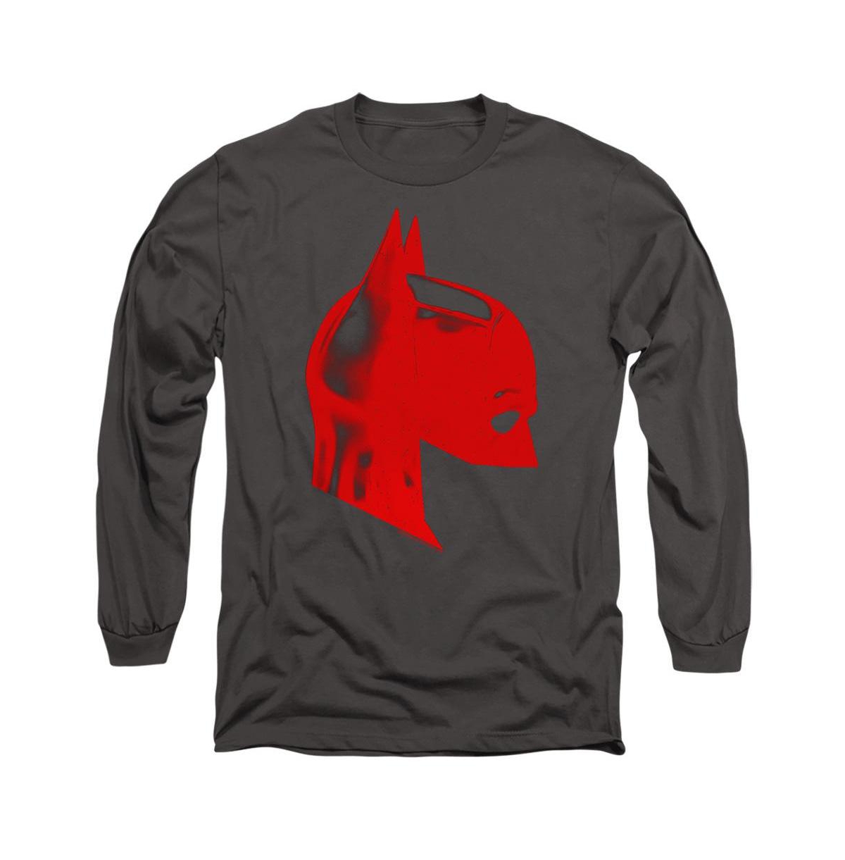 Men's The Face Mask Long Sleeve Adult Tee / T-Shirt - Charcoal