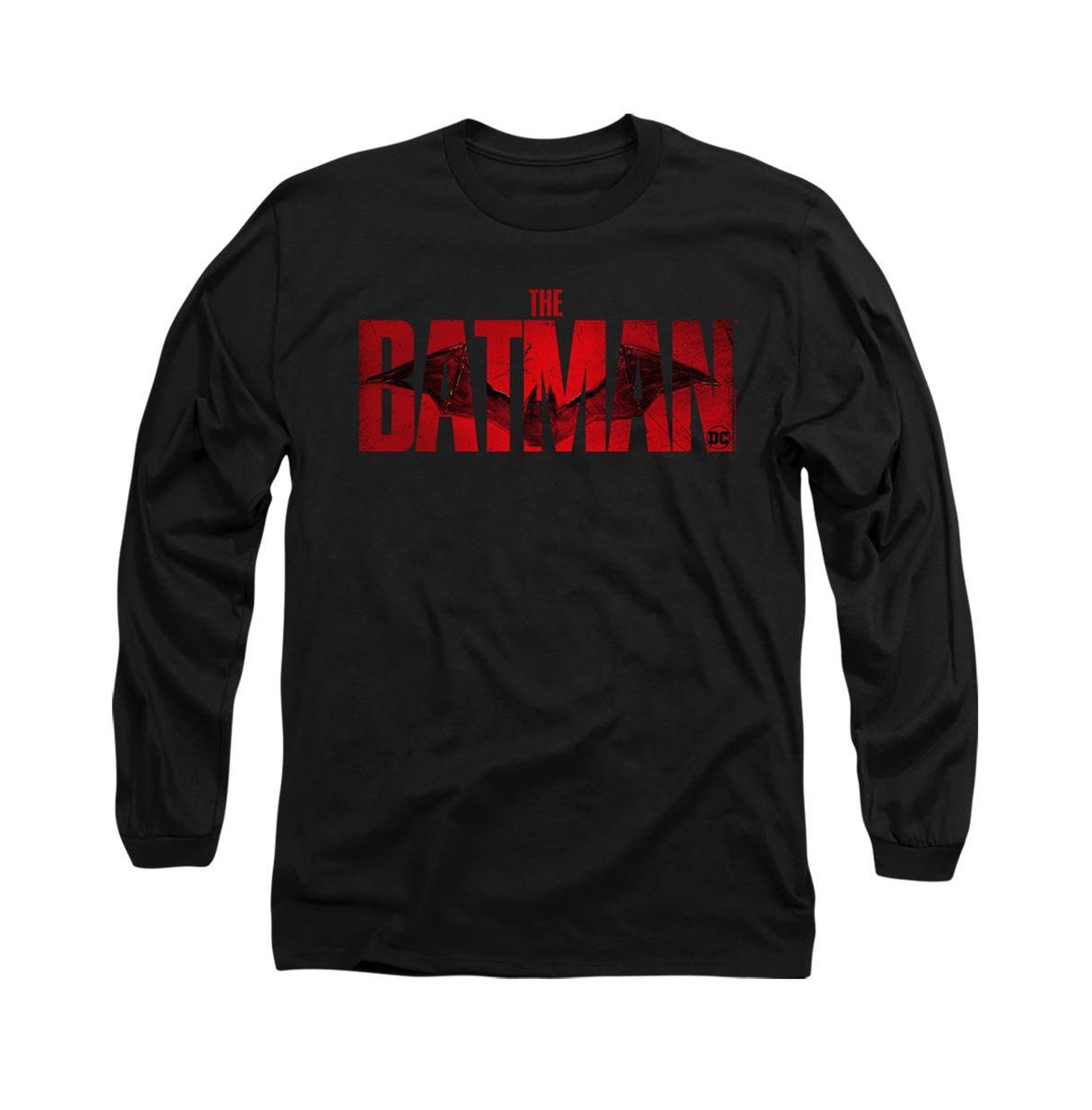 Men's The Crimson Drawn Bat Logo Long Sleeve Adult Tee / T-Shirt - Black