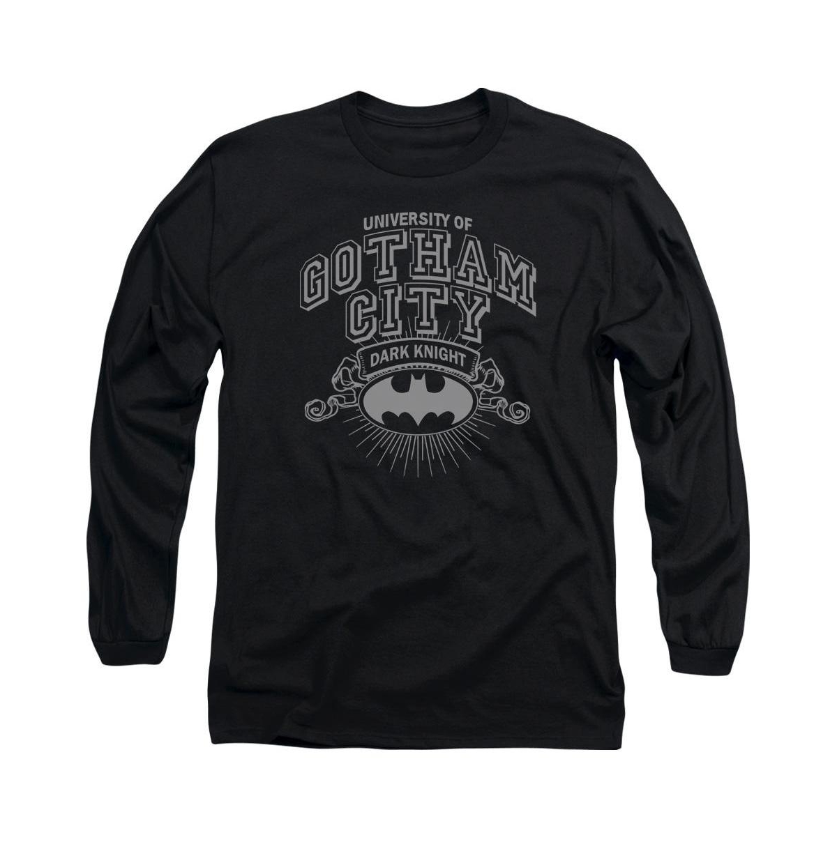Mens University Of Gotham Long Sleeve Adult Tee / T-Shirt - Black