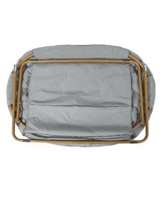 EMMA + OLIVER Double Steel Janey Folding Saucer Chair and Ottoman