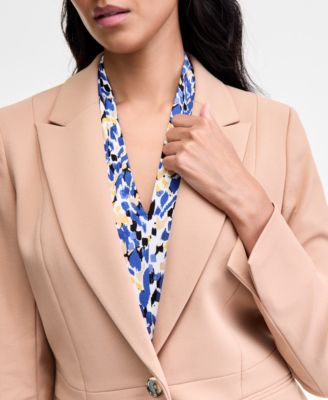 Women's Peak-Lapel Peplum One-Button Blazer, Regular & Petite