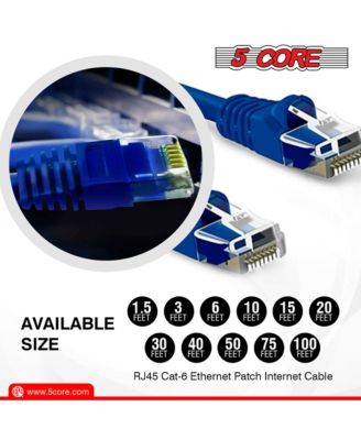 Cat 6 Ethernet Cable Long Computer Internet Cables WiFi RJ45 Cord for Gaming
