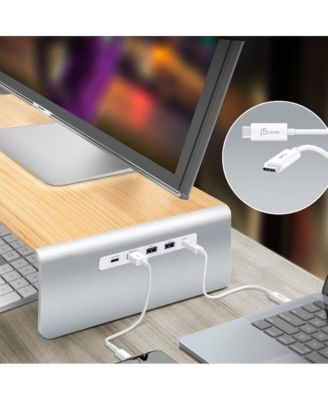 JCT425 Multi Function Monitor Stand with USB Type-C 4K & USB 6-Port HUB with Power Delivery
