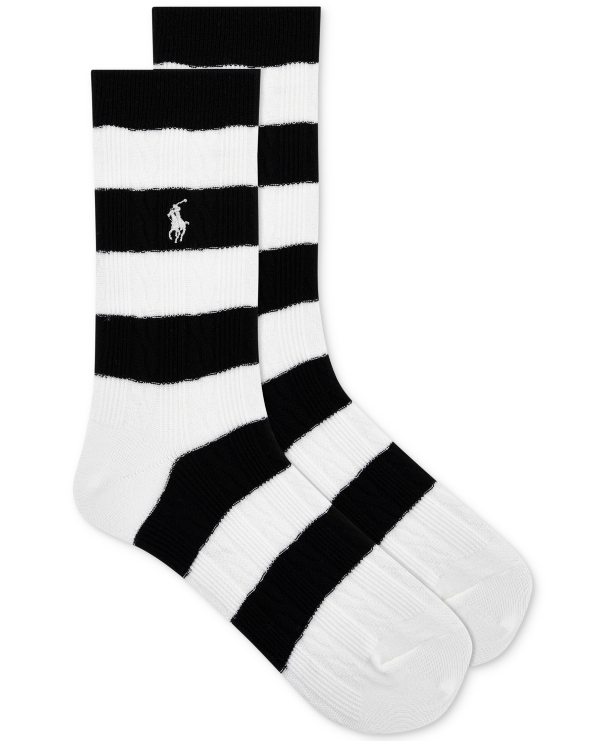 Polo Ralph Lauren Women's Rugby Cable-knit Socks 793111 In Multi