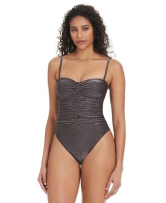 Women's Shimmer Core Bandeau One-Piece Swimsuit, Exclusively at Macy's