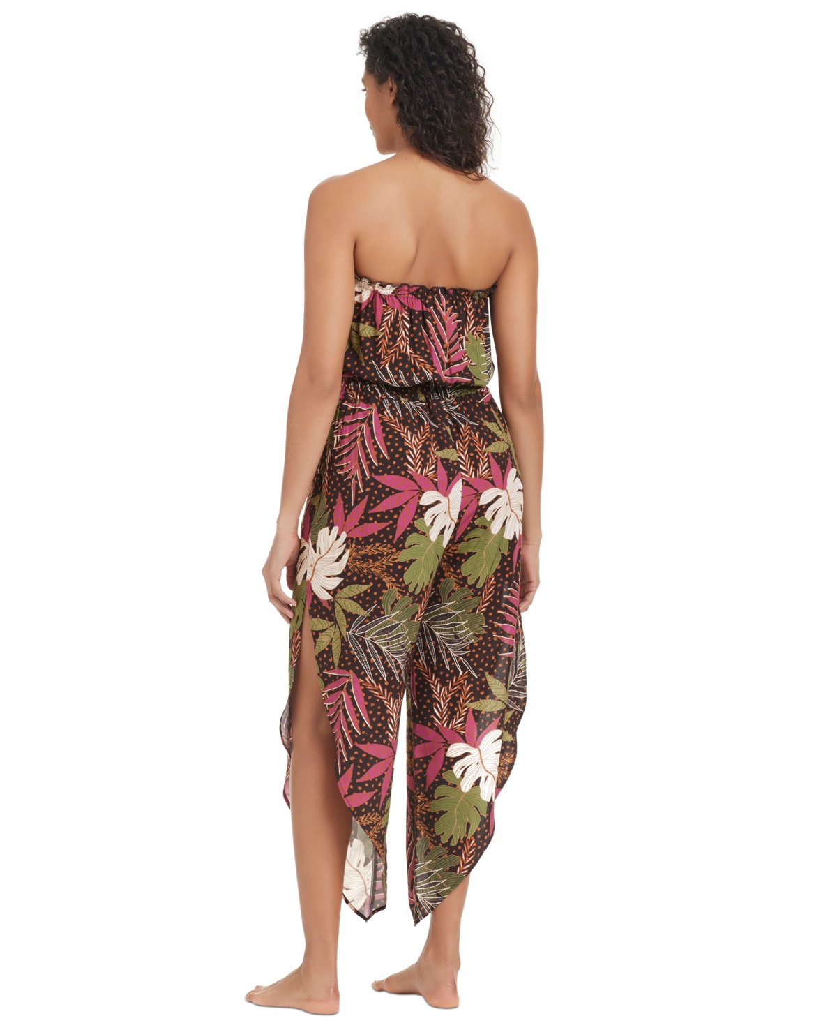 Bar Iii Women's Safari Heat Tube Jumpsuit Cover-up, Exclusively At Macy's In Brown