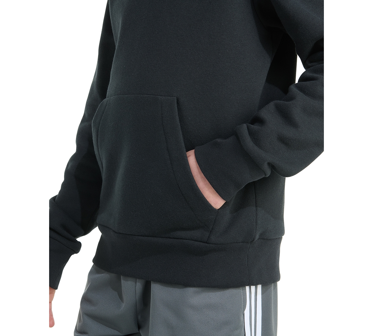 adidas Big Boys Long-Sleeve Essential Linear Embroidered Fleece Pullover Hoodie