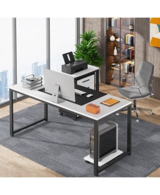 62.99" L-Shaped Computer Desk with Mobile File Cabinet, Large Executive Office Desk with 3-Drawer Vertical Filing Cabinet, Business Furniture Sets for Home Office