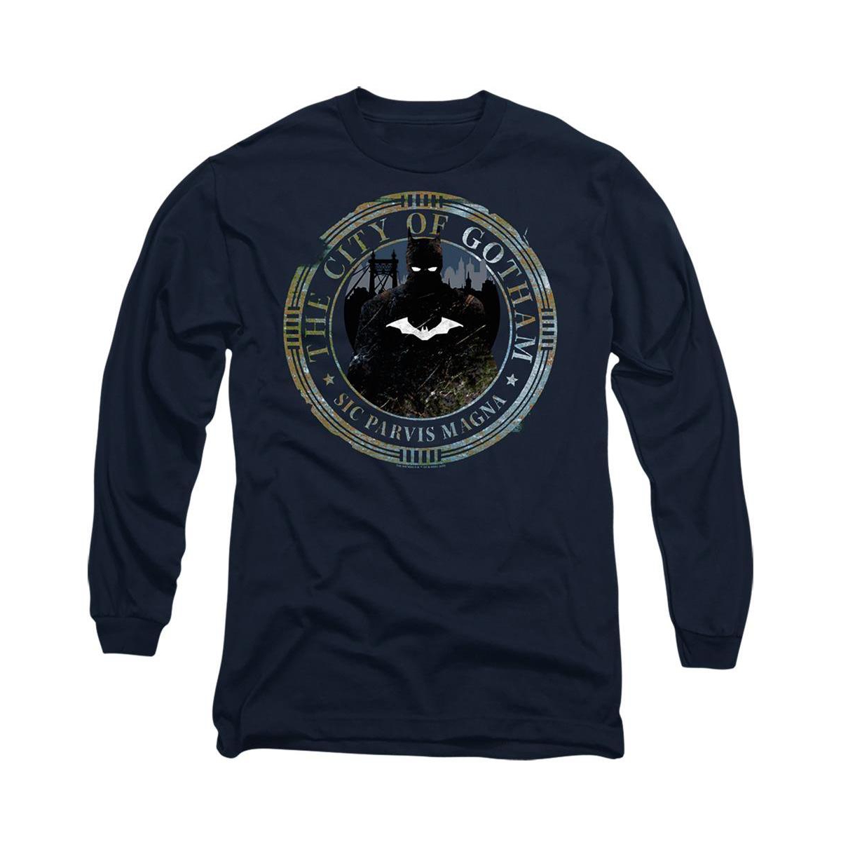 Men's The (2022) Gotham Seal Long Sleeve Adult Tee / T-Shirt - Navy