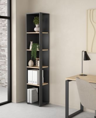 80.59" High 5 Shelf Narrow Bookcase