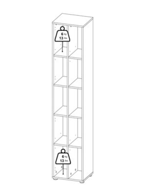 80.59" High 10 Shelf Narrow Bookcase