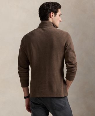 Men's Estate-Rib Cotton Quarter-Zip Pullover