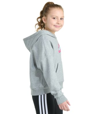 Big Girls Long-Sleeve Heather Multi Graphic Fleece Pullover Hoodie	