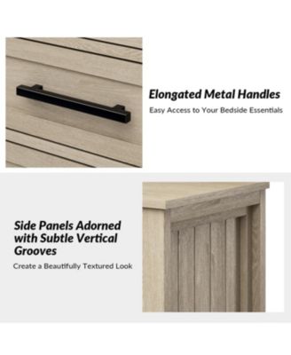 Theresa Transitional 3-Drawer Nightstand with Hidden Pull-out Drawer