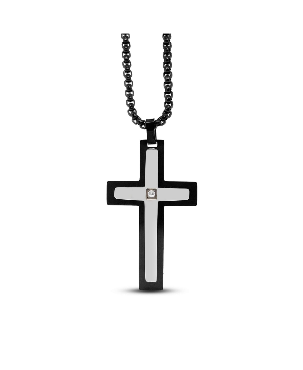 Ebon Cross Necklace - Platinum