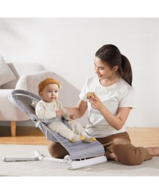 Toddler Bouncer Folding Bouncer Seat Chair 0-9 Months with Toy Bar