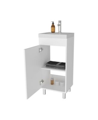 Oracle Bathroom Vanity, Single Door, Two Storage Shelves, Wengue Finish