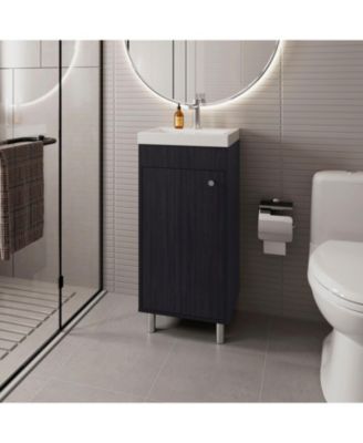 Oracle Bathroom Vanity, Single Door, Two Storage Shelves, Wengue Finish