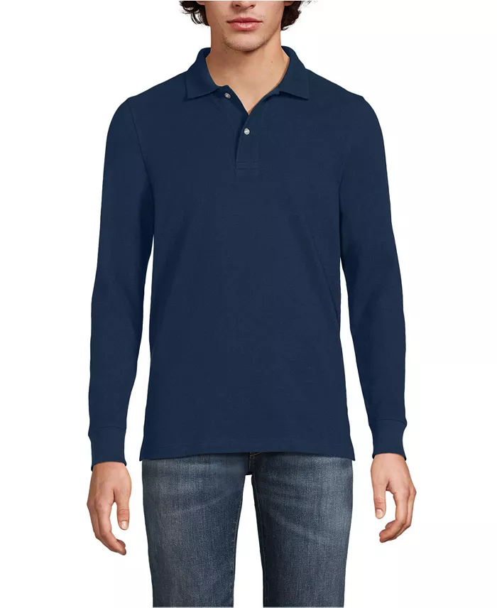 Men's Long Sleeve Mesh Polo Shirt - thumbnail 5