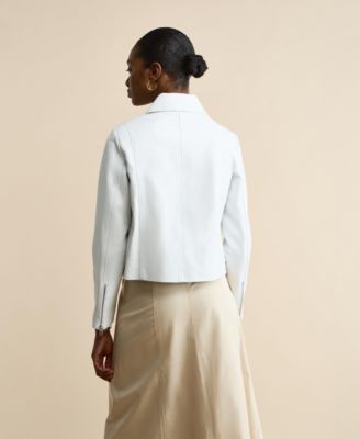 Women's Classic Leather Jacket, Created for Macy's