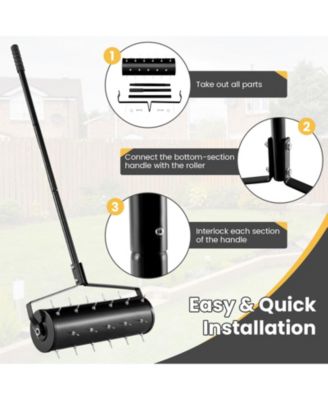 21 Inch Manual Garden Aerator with Detachable Handle