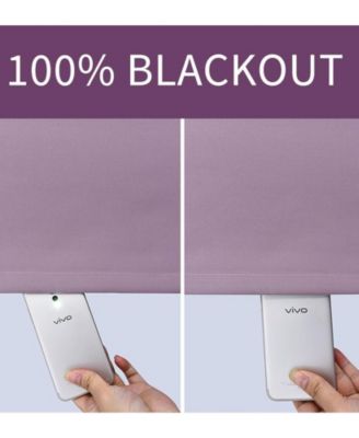 100% Hotel Thermal Blackout Lavender Grommet Top Curtain Panels - 50 in. W x 45 in. L, Lavender