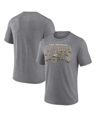 Fanatics - Men's Heather Gray New Orleans Saints Warped Block Tri-Blend T-Shirt