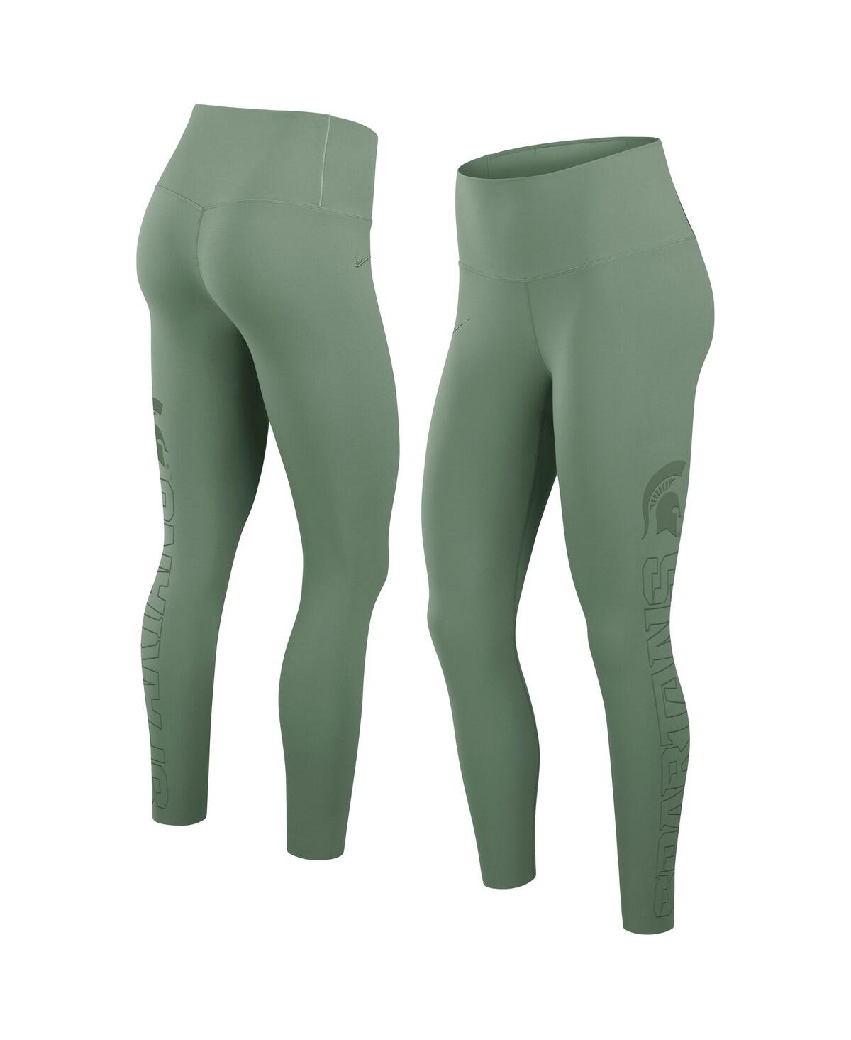 Women's Sage Green Michigan State Spartans Zenvy Performance Leggings - Sage Green