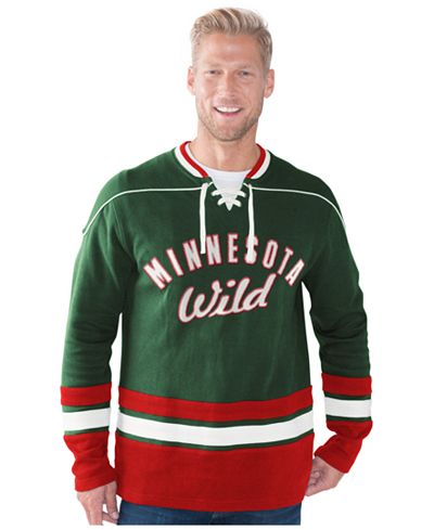 G-III Sports Men's Minnesota Wild Defenseman Lace-Up Sweatshirt