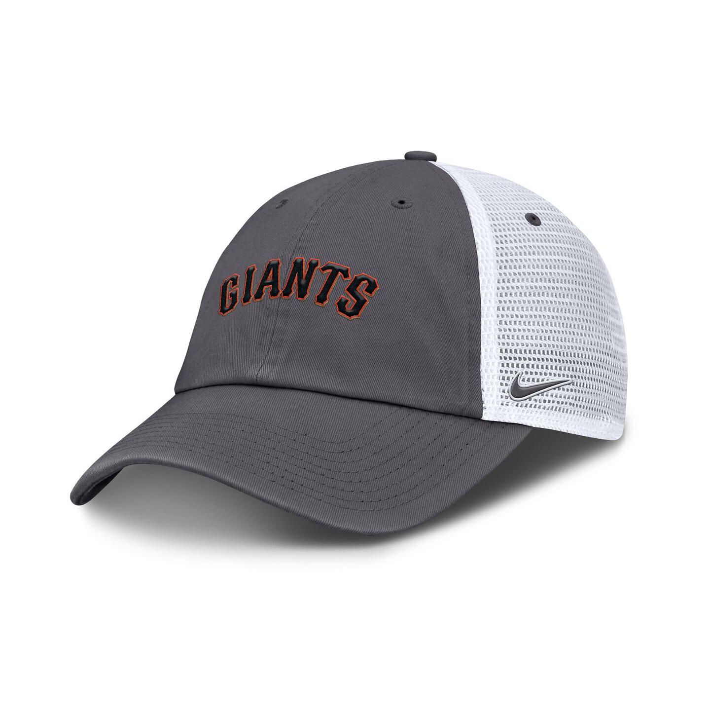 Мужская кепка Nike Gray San Francisco Giants Wordmark Club Adjustable Trucker Hat — фото 1