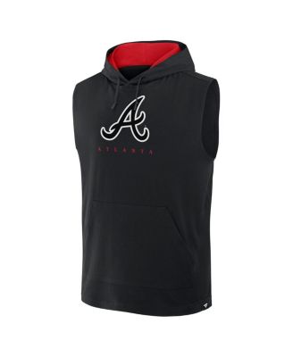 Men's Black Atlanta Braves Fire Speed Sleeveless Pullover Hoodie
