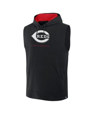 Men's Black Cincinnati Reds Fire Speed Sleeveless Pullover Hoodie
