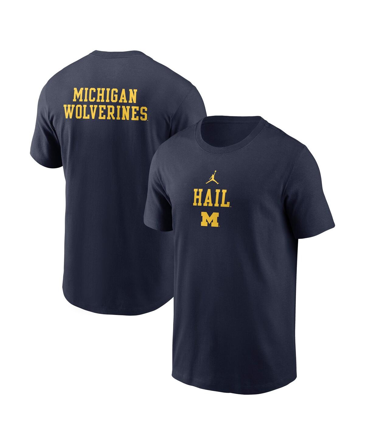 Men's Navy Michigan Wolverines 2-Hit Stacked T-Shirt - Navy
