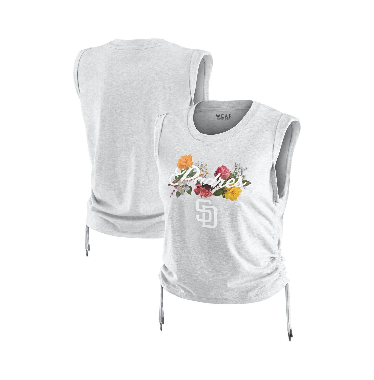 Женский топ WEAR by Erin Andrews Heather Gray San Diego Padres Cinched — фото 1