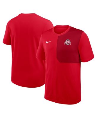 Nike - Men's Scarlet Ohio State Buckeyes 2025 Sideline UV Performance Coach T-Shirt