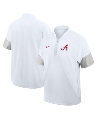 Nike - Men's White Alabama Crimson Tide 2025 Sideline Short Sleeve Quarter-Zip Coach Jacket