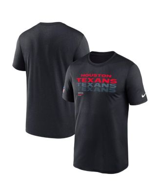 Nike - Men's Navy Houston Texans Wordmark Block Sideline Legend Performance T-Shirt