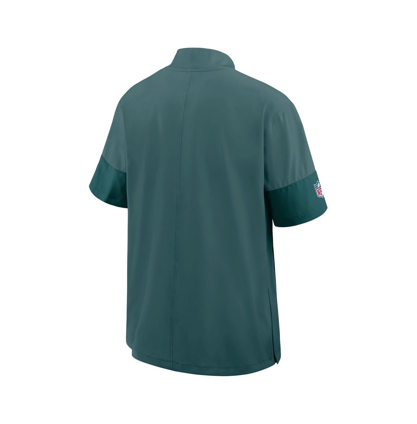 Мужская куртка Nike Green Philadelphia Eagles Sideline Short Sleeve Quarter-Zip Performance Coach — фото 3