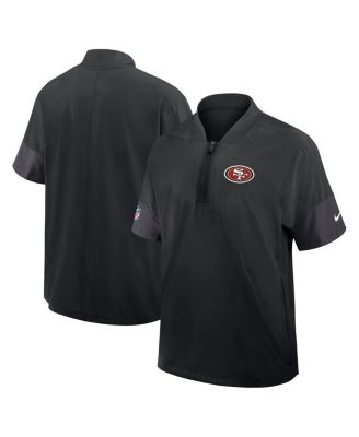 Nike - Men's Black San Francisco 49ers Sideline Short Sleeve Quarter-Zip Performance Coach Jacket