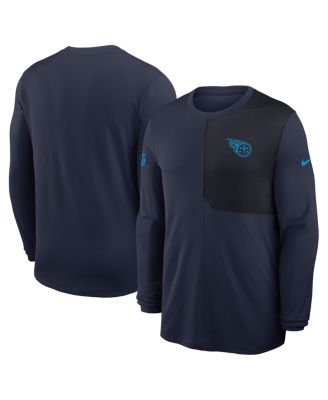 Nike - Men's Navy Tennessee Titans Sideline Coach UV Performance Long Sleeve T-Shirt