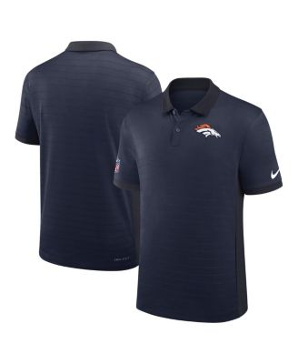 Nike - Men's Navy Denver Broncos Sideline Victory Stripe Performance Polo Shirt