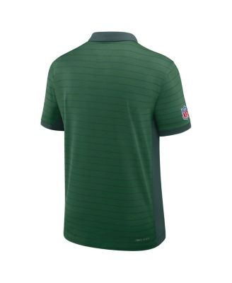 Men's Green New York Jets Sideline Victory Stripe Performance Polo Shirt
