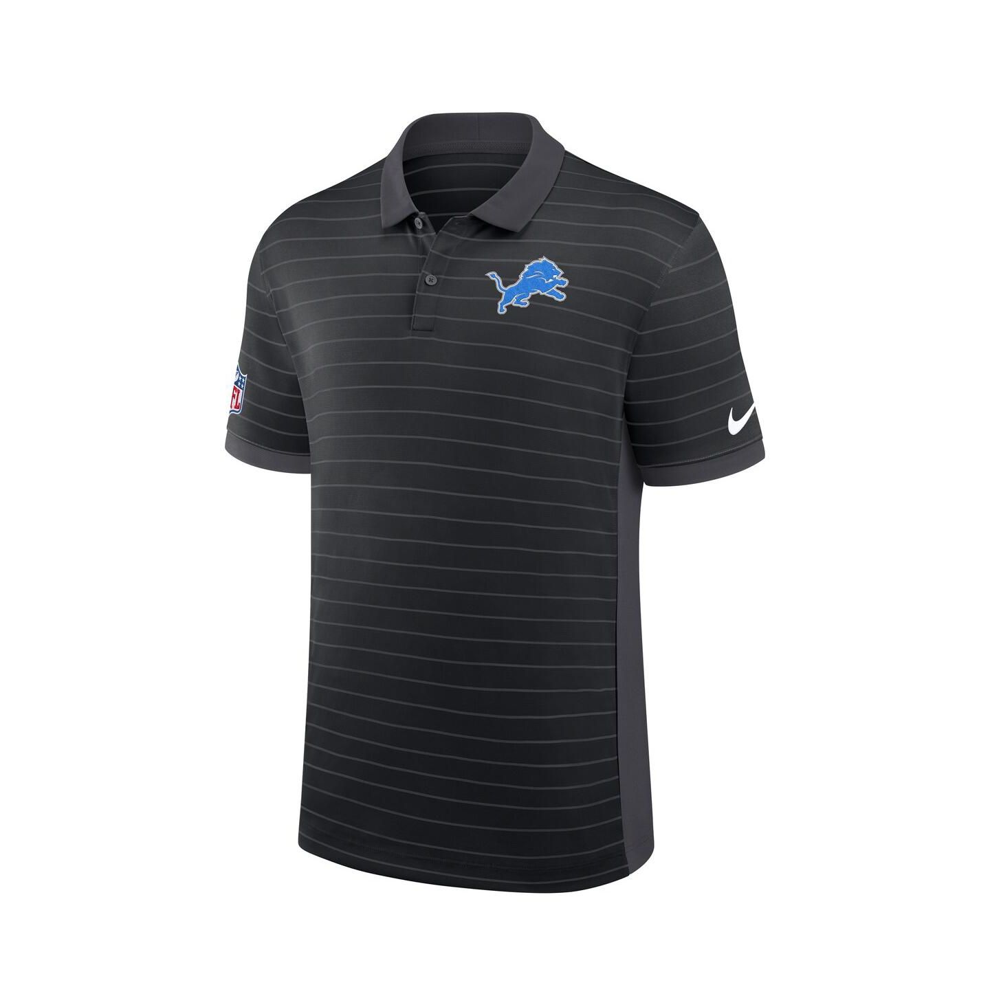 Мужское поло Nike Black Detroit Lions Sideline Victory Stripe Performance Polo Shirt — фото 2