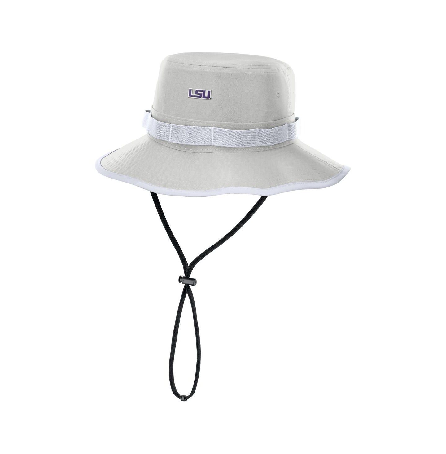 Мужская панама Nike Gray LSU Tigers 2025 Sideline Apex Boonie Performance Bucket Hat — фото 1
