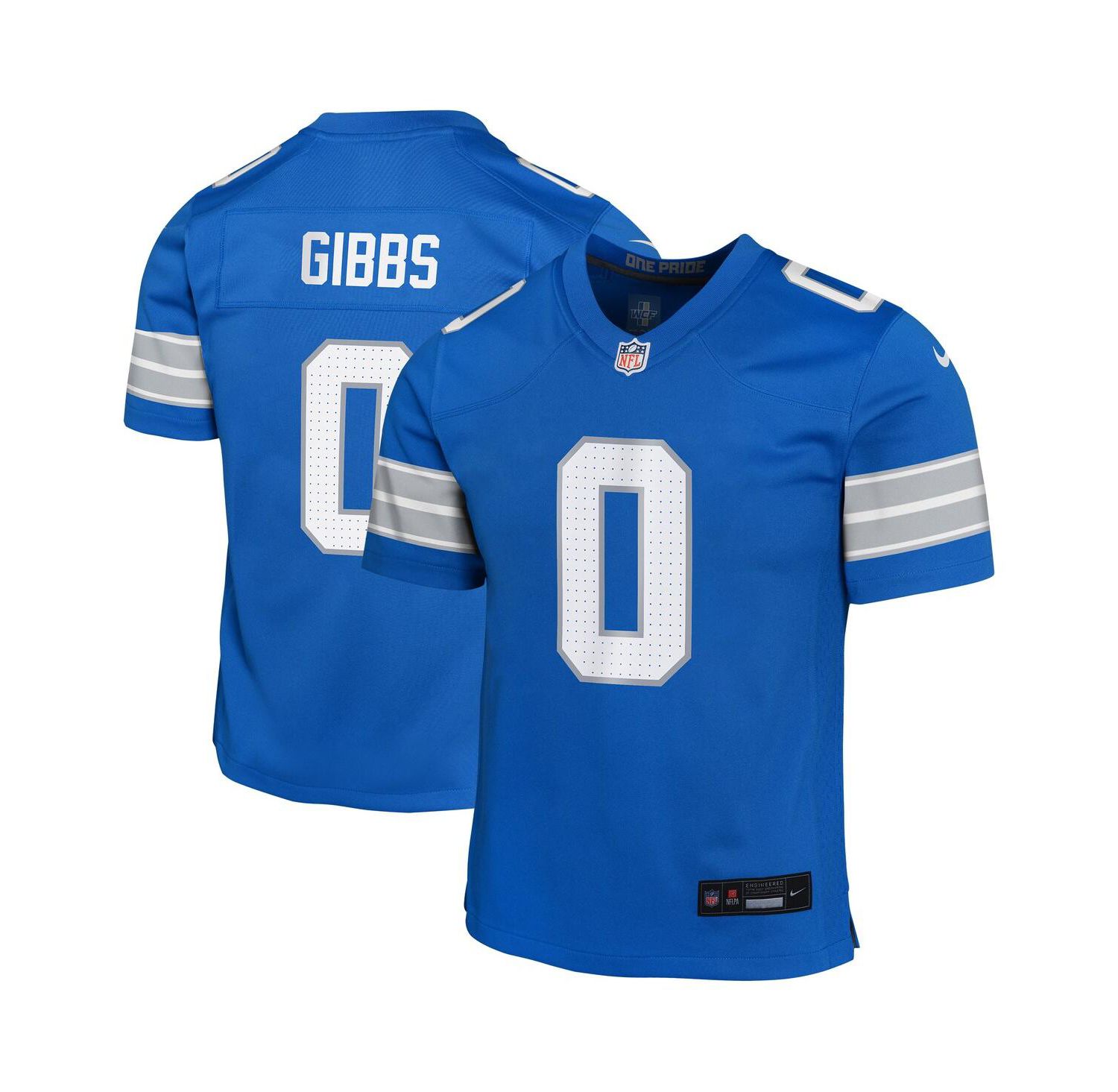 Big Boys and Girls Jahmyr Gibbs Blue Detroit Lions Team Game Jersey