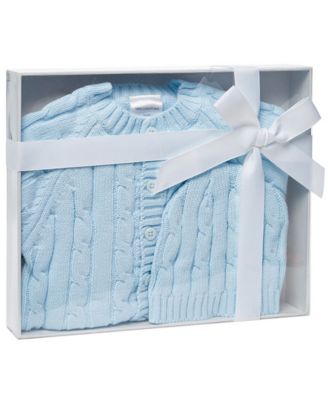 Cable Knit Baby Cardigan with Beanie